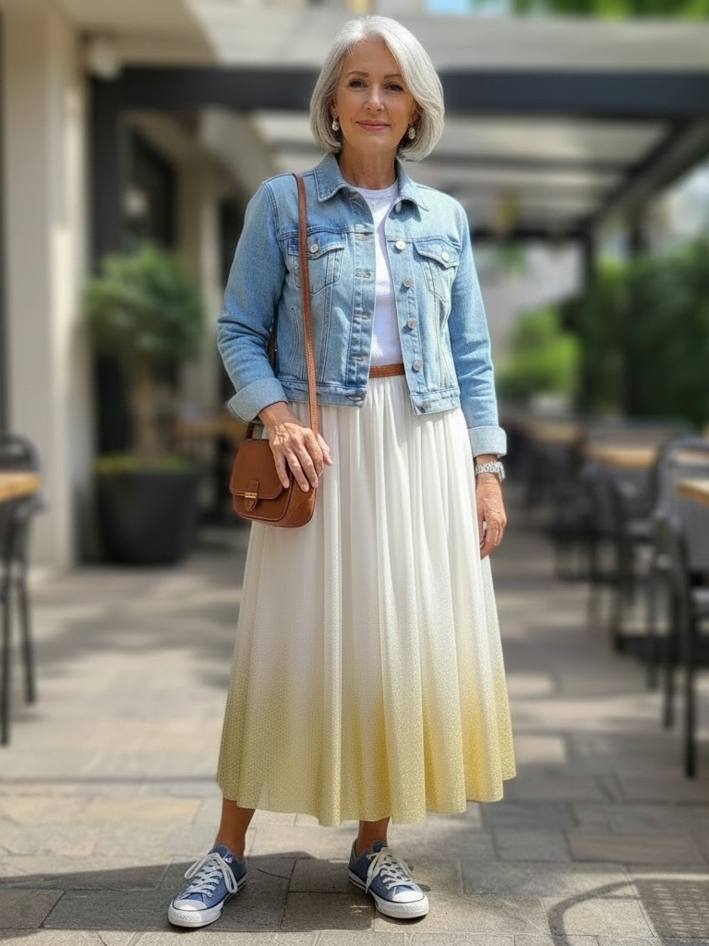 Cherokee Cream Maxi Skirt with Gold Ombre and Pink Waistband